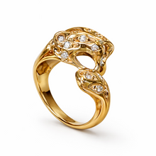 Carregar imagem no visualizador da galeria, Anel Pantera em Ouro Amarelo e Diamantes
