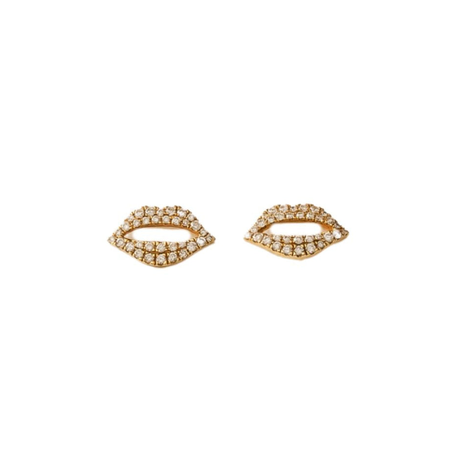 Brinco Lips em Ouro Amarelo e Diamantes