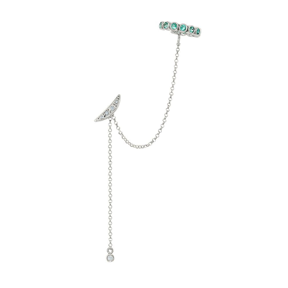 Corrente para brinco Diamante em Ouro Branco