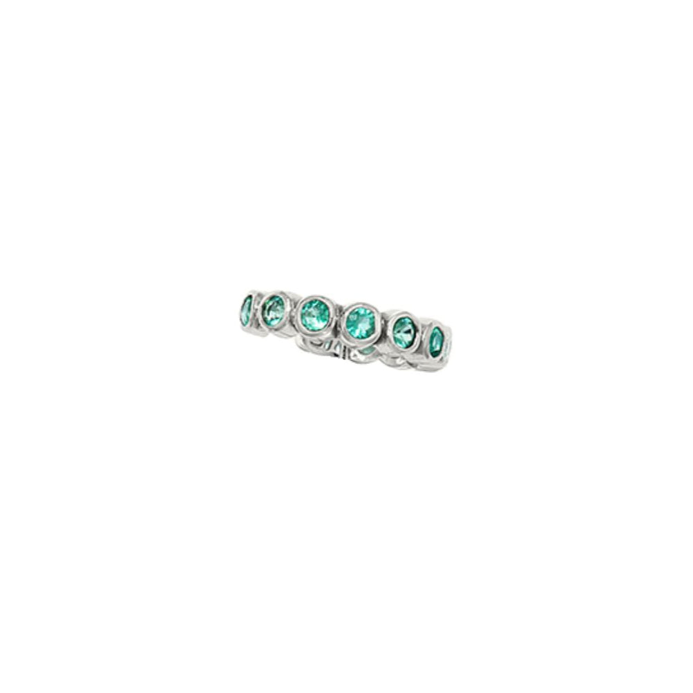 Earcuff Delicado Esmeraldas em Ouro Branco