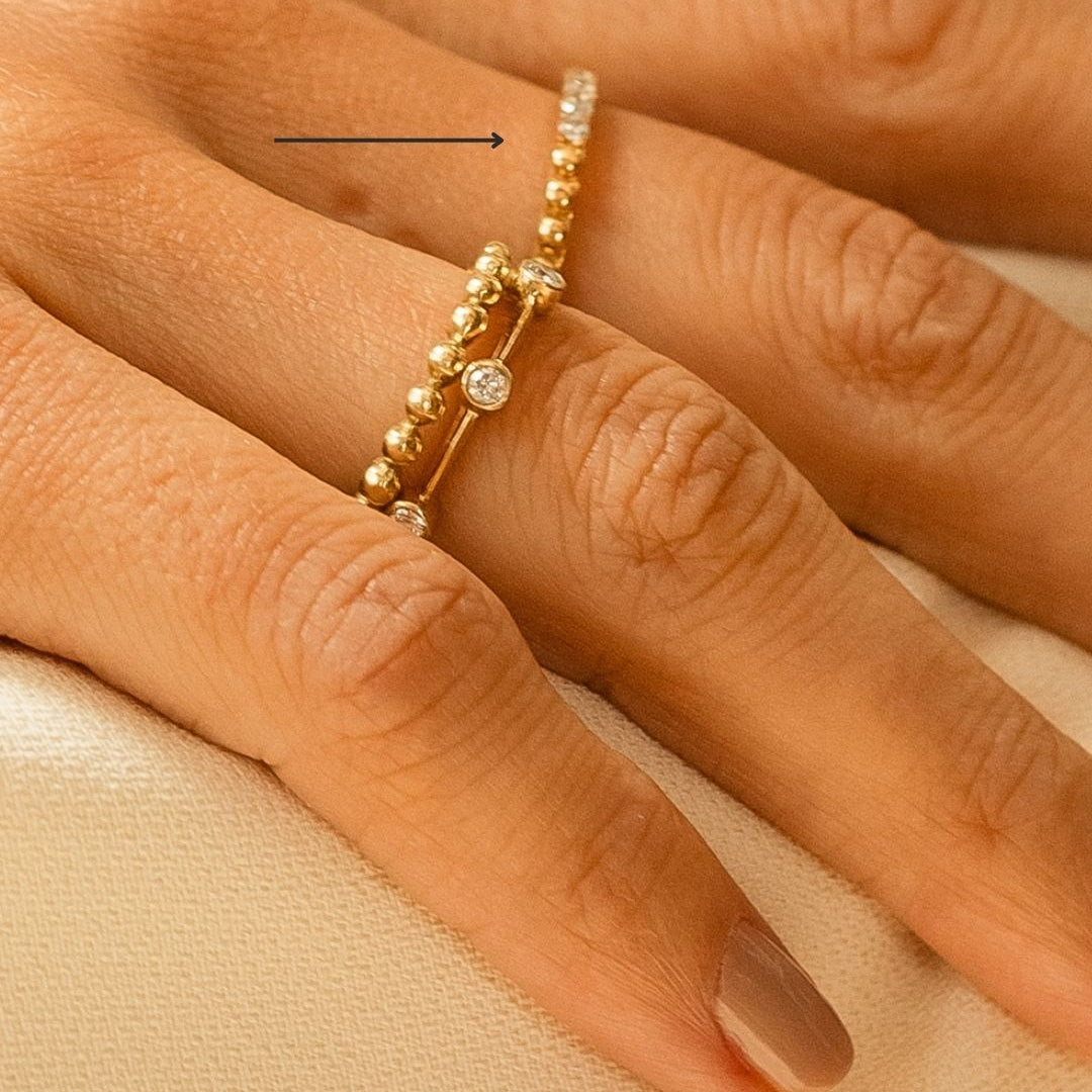 Anel Sementeira em Ouro Amarelo e Diamantes