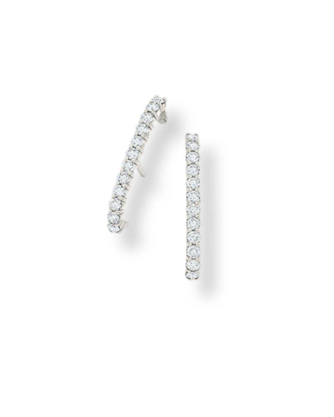 Earhook  Stardust em Ouro Branco e Diamantes
